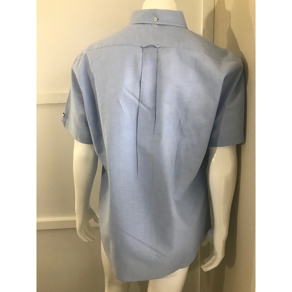 Ben Sherman Mens Blue Button Down Short Sleeve Oxford Shirt Limited Edition XL - Picture 2 of 9
